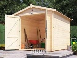 10 x 8 Wooden Garden Shed Workshop Heavy Duty Log Cabin Style Storage Petrus