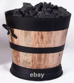12 Tall Innsbruck Wooden and Black Coal Bucket Or Log Store