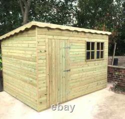 16x8 20mm Hobby Pent Tanalised Wooden Storage Shed FITTING AVAILABLE T&G