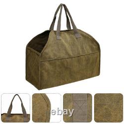 2 Pcs Canvas Bag Fireplace Wooden Woodpile Firewood Carrier Carrying