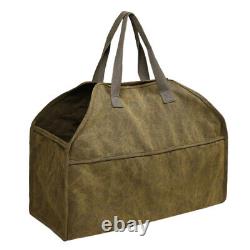 2 Pcs Firewood Tote Fireplace Wooden Bag Storage Carrying Canvas Sling