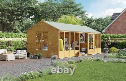 20 X 10 Summer House Log Cabin Wooden Summerhouses Garden Storage Shed Petra Rev