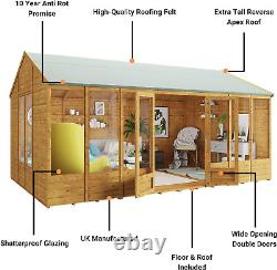 20 X 10 Summer House Log Cabin Wooden Summerhouses Garden Storage Shed Petra Rev