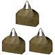 3 Pcs Fireplace Wooden Bag Firewood Tote Enclosed Canvas Bags Transport Storage