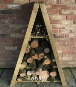 3x2 TRIANGLE LOGSTORE OVERLAP STORAGE FIREWOOD RACK LOG STORE WOODEN TIMBER WOOD