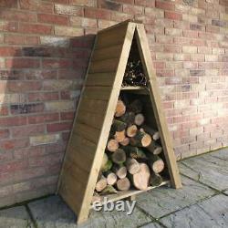 3x2 TRIANGLE LOGSTORE OVERLAP STORAGE FIREWOOD RACK LOG STORE WOODEN TIMBER WOOD