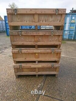 4 X Used Storage Boxes Log Store Lincolnshire Wooden crates Stackable Strong