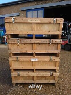 4 X Used Storage Boxes Log Store Lincolnshire Wooden crates Stackable Strong