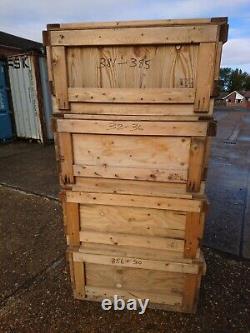 4 X Used Storage Boxes Log Store Lincolnshire Wooden crates Stackable Strong