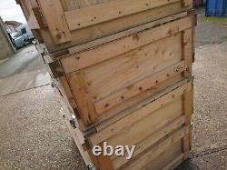 4 X Used Storage Boxes Log Store Lincolnshire Wooden crates Stackable Strong