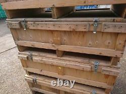 4 X Used Storage Boxes Log Store Lincolnshire Wooden crates Stackable Strong