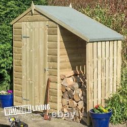 4x3 Ft Wooden Garden Shed Apex Lean To Log Toolstore Outdoor Storage Shiplap T&g