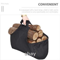 5 PCS Firewood Storage Pouch Canvas Tote Bag Pack Wooden Fold