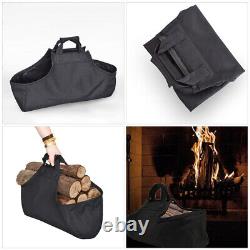 5 PCS Firewood Storage Pouch Canvas Tote Bag Pack Wooden Fold