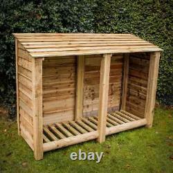 5FT Wooden Log Store, Firewood Storage, Outdoor Wood Store, W1500xH1300xD690mm