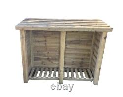 5ft Log Store Heavy Duty Fire Wood Storage Outdoor Garden Storage