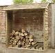 6ft Wall Log Store Wood Storage Pressure Treated Large Wooden Log House Stores