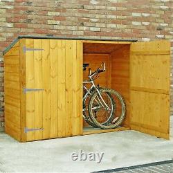 6x2ft Wooden Garden Shed Bike Log Store Timber Door Overlap Pent Outdoor Storage