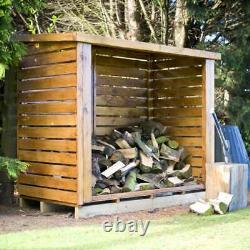 6x3 LARGE HEAVY DUTY LOG STORE GARDEN FIREWOOD LOG HOUSE WOODEN SHED DIP TREATED