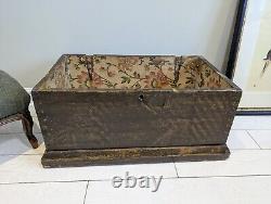 Antique Large Pine Chest Wooden Storage Trunk Blanket Toy Box Wood Log Storage