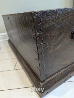 Antique Large Pine Chest Wooden Storage Trunk Blanket Toy Box Wood Log Storage