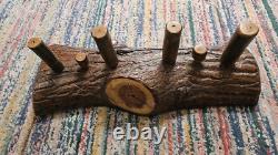 Antique Vintage Wood Log Coat / Hat Hanger Rack