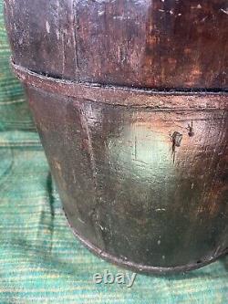 Antique Wooden Well Bucket Kindling Storage cottage core countryside rustic