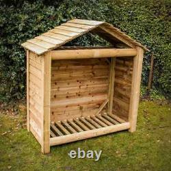Apex Wooden Log Store, Firewood Storage, Outdoor Wood Store W1500xH1550xD750mm