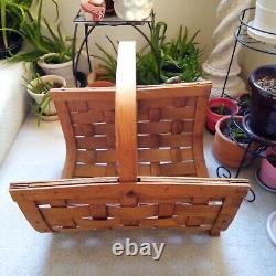 Beautiful Vintage Large Wooden Woven Basket