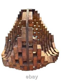 Beautifully Hand Crafted Wooden Log Or Crafting Basket Fireplace Unique