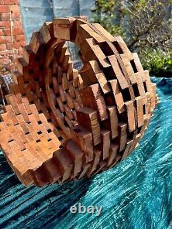 Beautifully Hand Crafted Wooden Log Or Crafting Basket Fireplace Unique