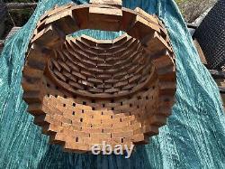 Beautifully Hand Crafted Wooden Log Or Crafting Basket Fireplace Unique