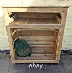 Best Wooden slatted Log Store- 4 foot, Heavy Duty Hand made, pressure treated