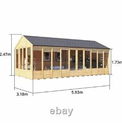 BillyOh Summer House Log Cabin with Dual Entrance 20 x 10 Wooden Garden Storage
