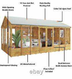 BillyOh Summer House Log Cabin with Dual Entrance 20 x 10 Wooden Garden Storage