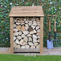 Burley 4ft Outdoor Wooden Log Store Also Available With Doors UK Hand Made