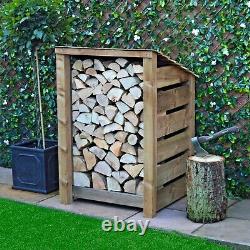 Burley 4ft Outdoor Wooden Log Store Reversed Roof UK HAND MADE