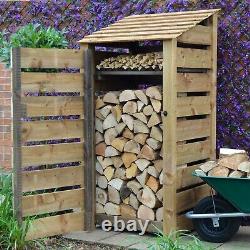 Burley 6ft Outdoor Wooden Log Store Also Available With Doors UK Hand Made