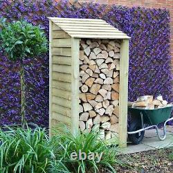 Burley 6ft Outdoor Wooden Log Store Also Available With Doors UK Hand Made