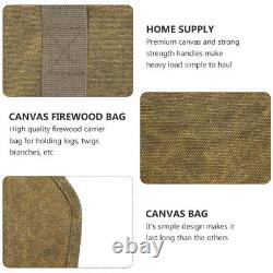 Canvas Log Container Fireplace Wooden Pouch Canvas Bag Log Fireplace Carrier Bag