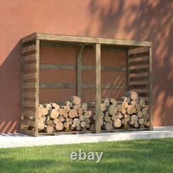 Cerland Columbus XL Wooden Log Store 8 x 3 Pressure Treated with Roofing Felt