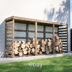 Cerland Columbus XXL Wooden Log Store 12 x 3 Pressure Treated with Roofing Felt