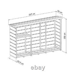 Charles Bentley FSC Nordic Spruce Wooden 3 Log Store Firewood Storage Heavy Duty