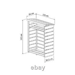 Charles Bentley FSC Wooden Garden Small Log Store Heavy Duty Firewood Storage