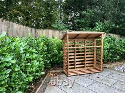 Charles Taylor Wooden Log Wood Store Kindling Shelf Garden Storage Large