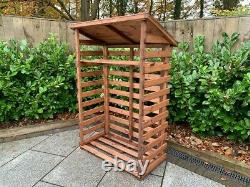 Charles Taylor Wooden Log Wood Store Kindling Shelf Garden Storage Medium