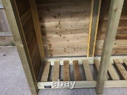 Cherrbrook 2m Wide Outdoor Wooden Log store Available With Doors And Shelf