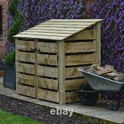 Cottesmore 4ft Outdoor Wooden Log Store Available With Doors UK Hand Made