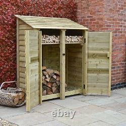 Cottesmore 6ft Outdoor Wooden Log Store Available With Doors UK Hand Made