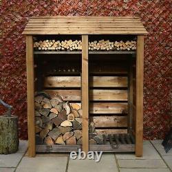 Cottesmore 6ft Outdoor Wooden Log Store Available With Doors UK Hand Made